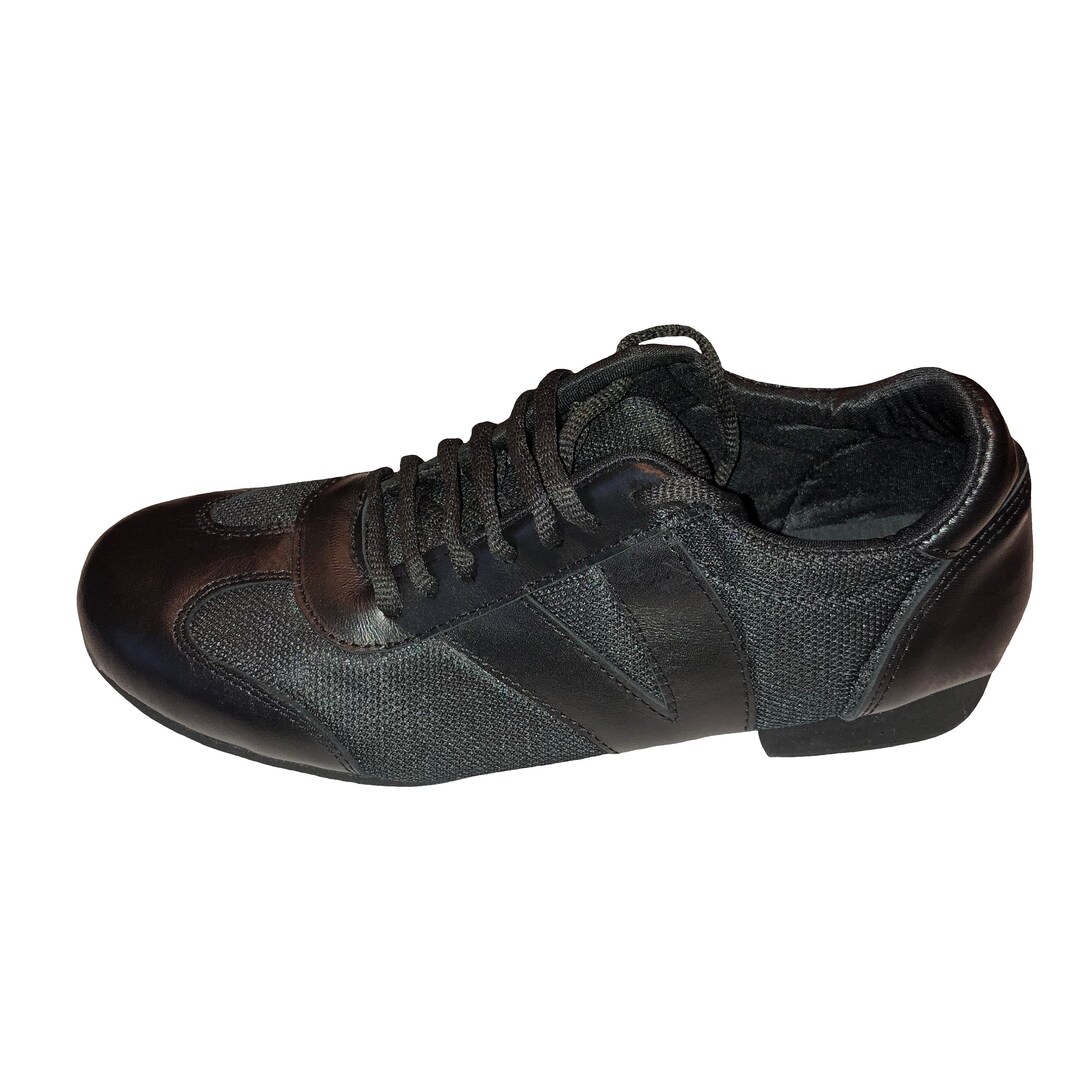 BLACK Leather Dance Sneakers / Leather Practice Shoes / Etsy