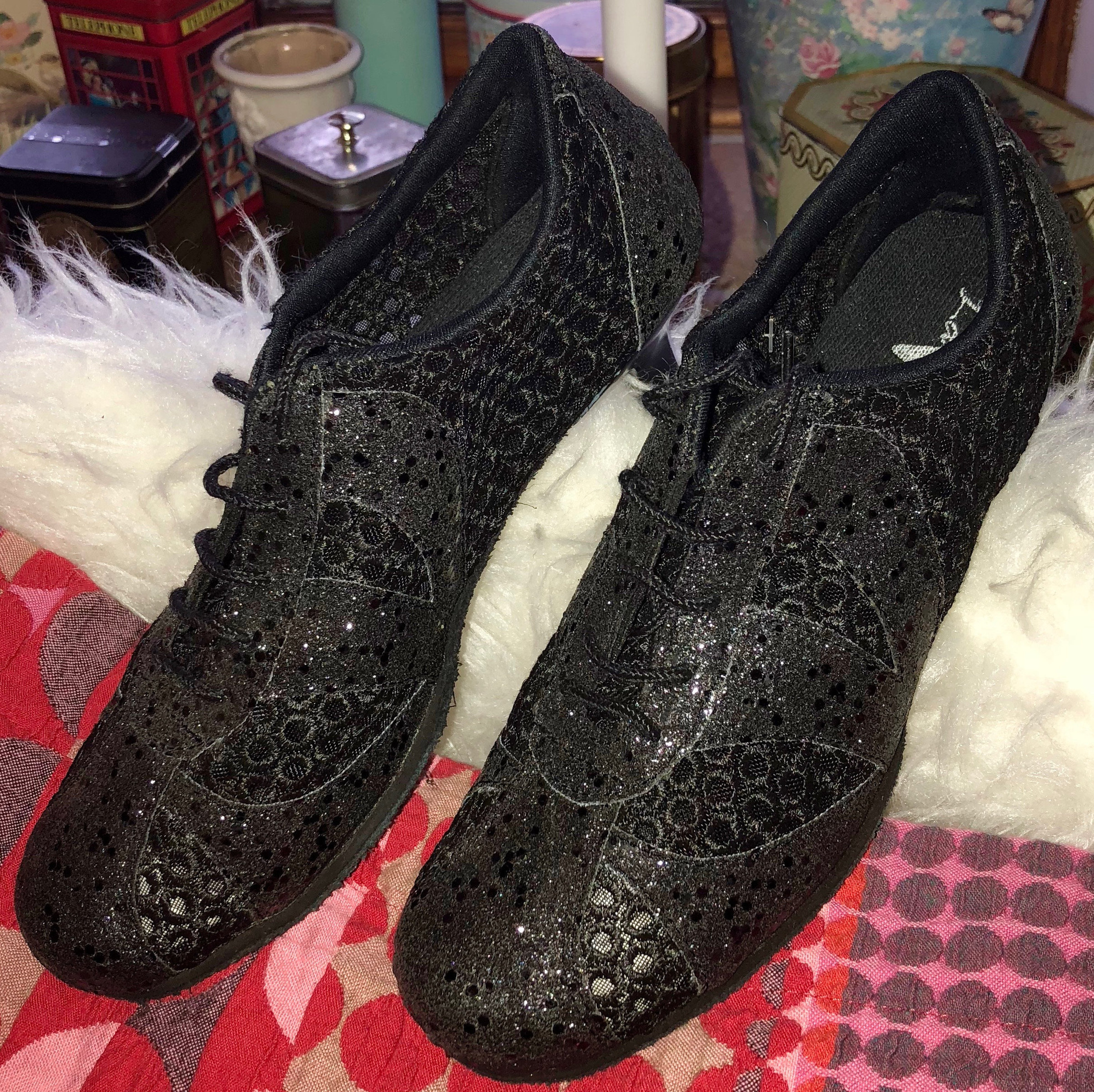 BLACK GLITTER Dance Sneakers / Practice Shoes / Tango Sneakers Etsy UK