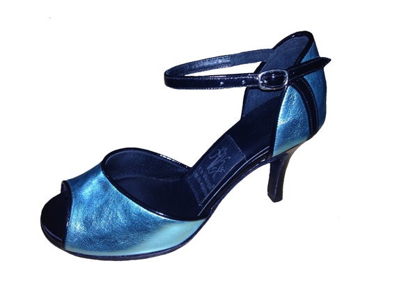 turquoise ankle strap heels