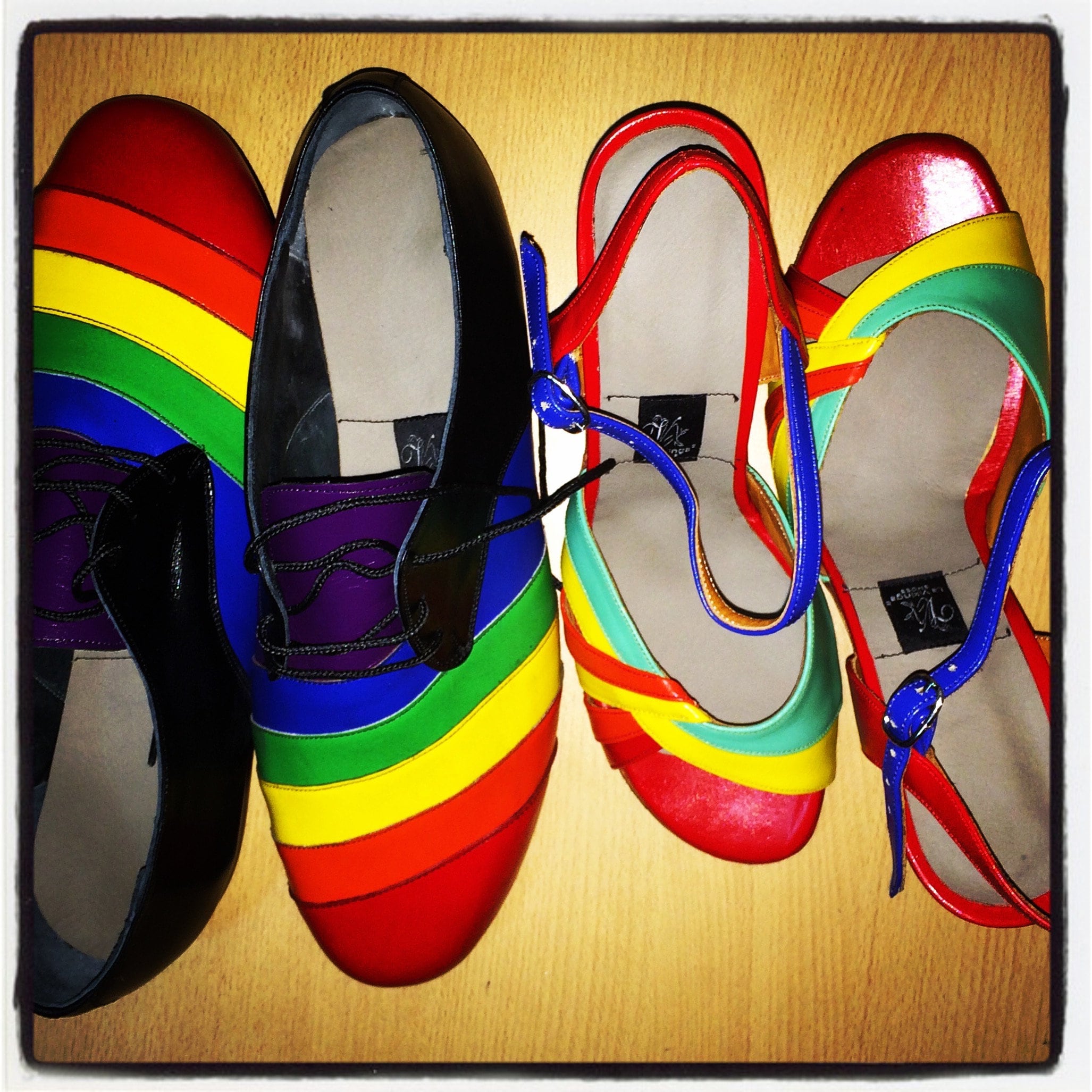 RAINBOW Shoes, Dance Shoes, Leather Shoes, Tango Shoes Etsy UK