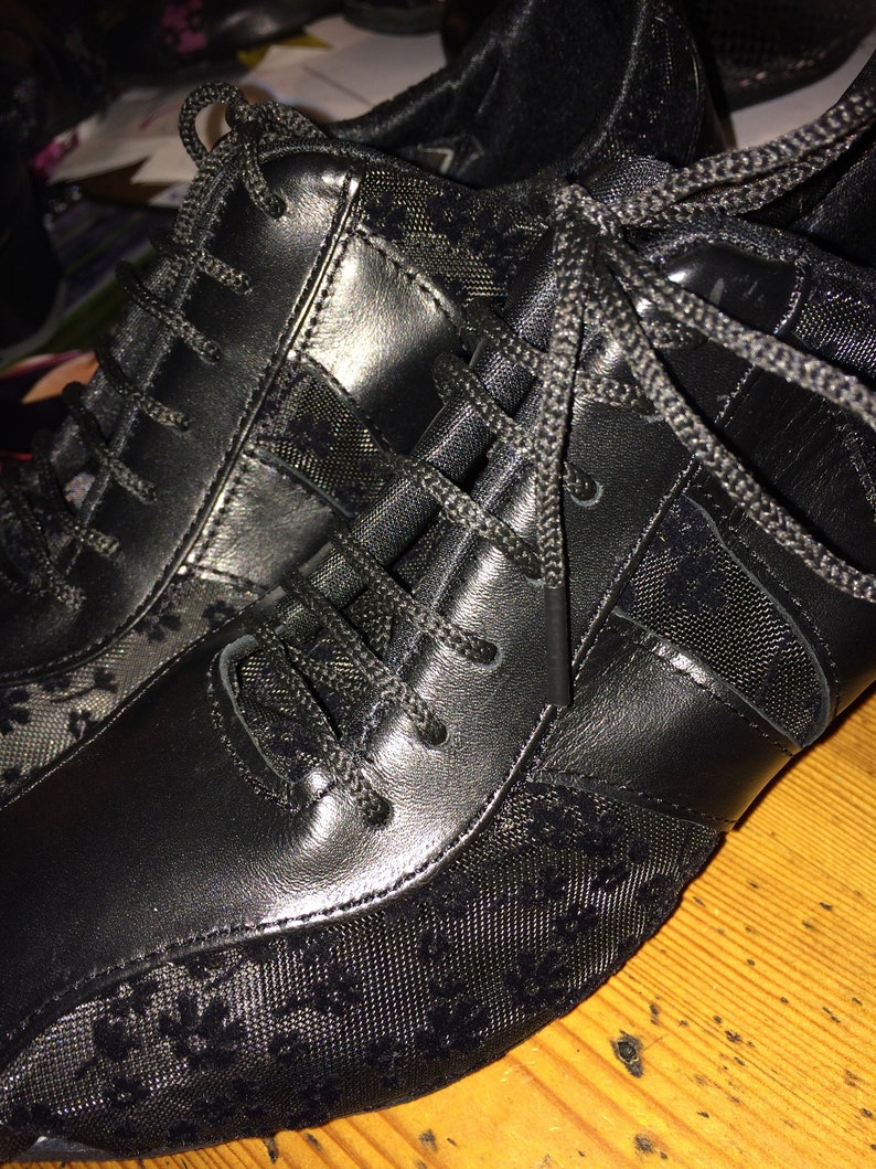 Tango Sneakers La Vikinga Shoes Tango Shoes BLACK Dance Sneakers Practice Shoes Leather Shoes