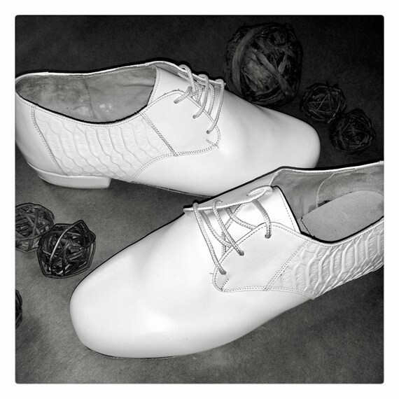 WITTE Tango Schoenen Dans schoenen Lederen Schoenen Leiders | Etsy