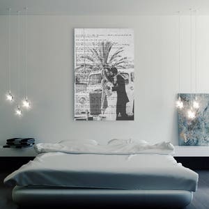 4th Anniversary/ LINEN Custom Canvas Print with push button AUDIO SOUND of vows or music ***patent pending***