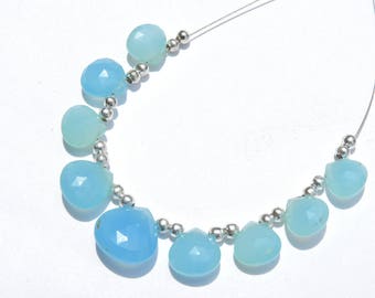 9 インチ ストランド、非常に良質、天然カルセドニー、ブルー染色 9 インチ ストランド、非常に良質、天然カルセドニー、ブルー染色