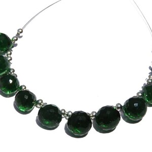 10 Pcs Green Quartz Faceted Onion Shaped Beads Faceted Onion Briolettes Size 10 - 8 MM