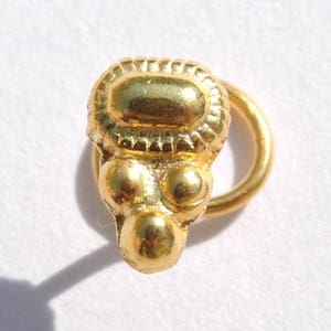 22 Kt Gold Polished On 92.5 Sterling Silver Designer Indian Nose Ring Nose Stud Nose Pin