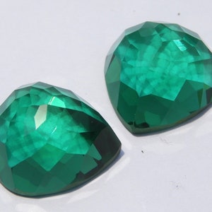 1 Pair Teal Green Quartz Faceted Heart Shaped Loose Gemstone Green Quartz Heart Beads Size 16X16 MM