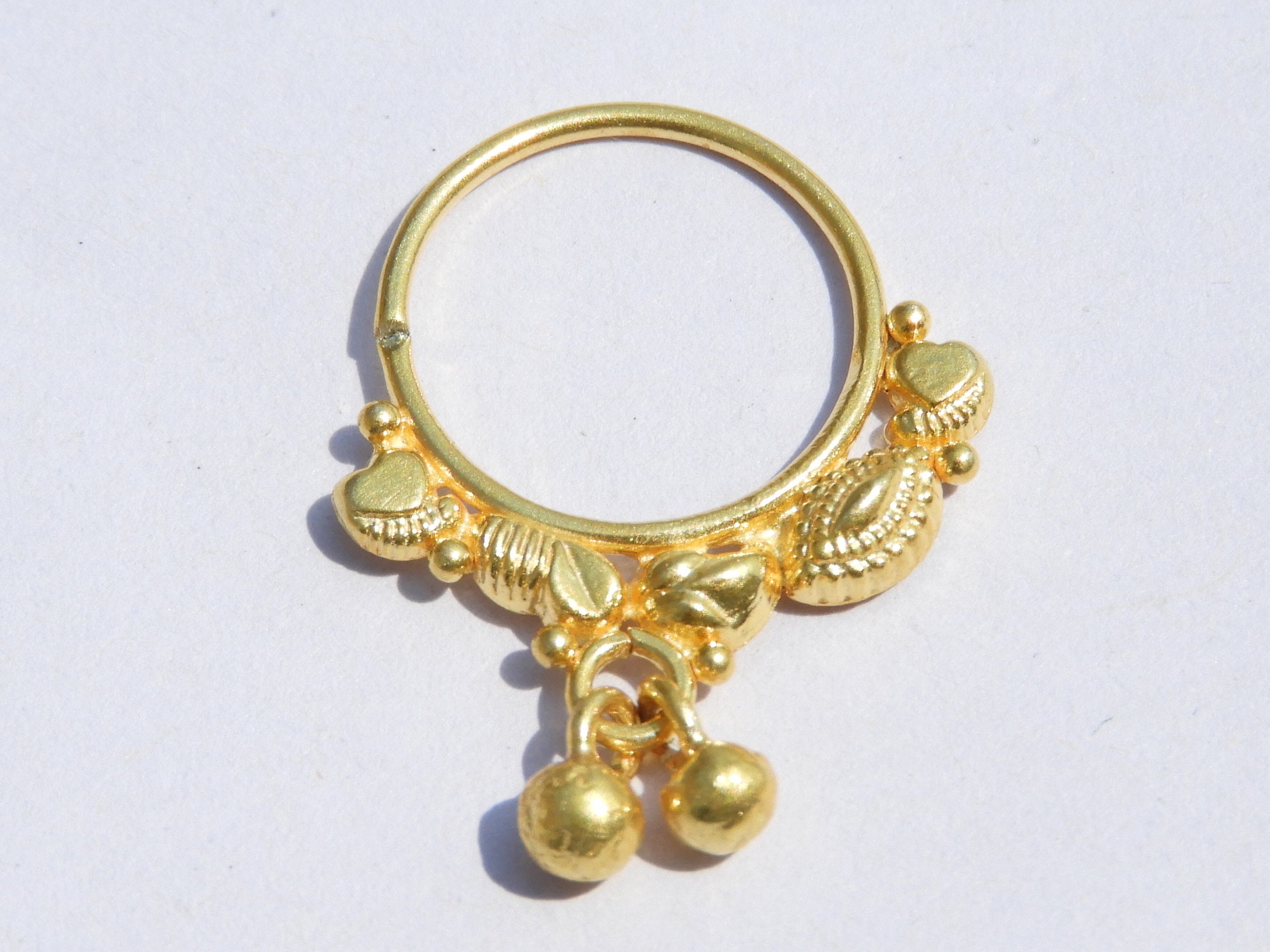 Bali Ball Gold Nose Ring Hoop 20 Gauge - Etsy