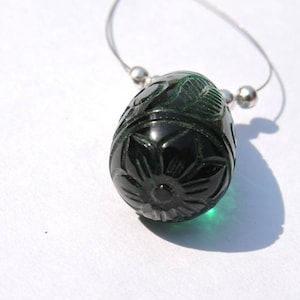 1 Pc Beautiful Teal Green Quartz Carved Drops Beads Size 26X15 MM