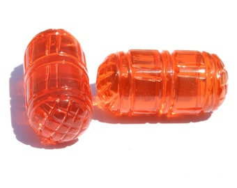 Carved Orange Quartz Gemstone Drops: Jewelry Making (27x13 MM)