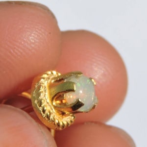 Indian Nose Ring 22 Kt Gold Polished On Sterling Silver Natural Ethiopian Opal Nose Ring Nose Bali nose Hoop Nose Stud Ring