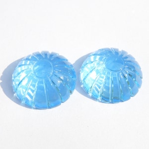 Carved flowers London Blue Quartz Carved Flower Gemstone Carved Flower Size 23 MM