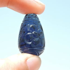 1 Pc Beautiful Kyanite Blue Quartz Carved Drops Shaped Loose Gemstone Carved Gemstone Drops Size 26X15 MM