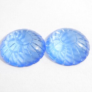 Carved flowers Blue Quartz Carved Flower Gemstone Carved Flower Size 23 MM