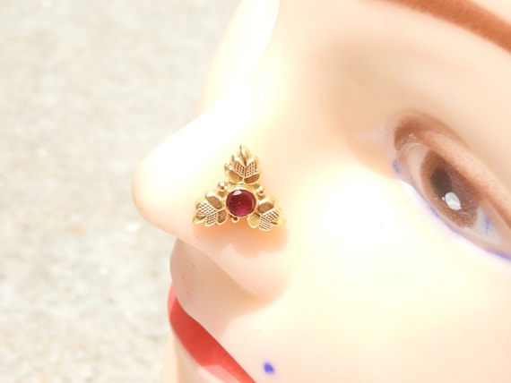 Hot Pink Dangling Nose Ring – Indian Goddess Boutique llc
