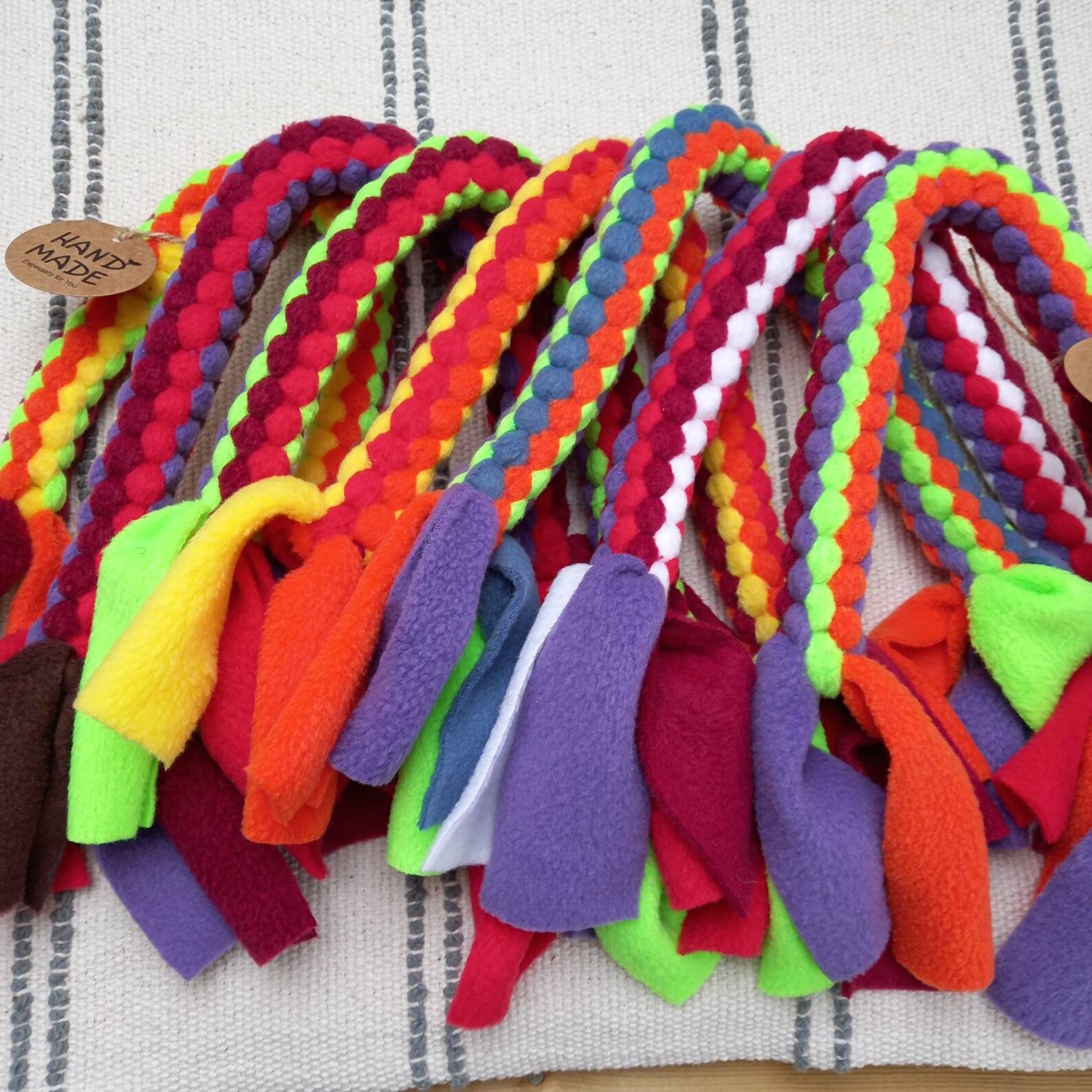 Dog Tug Toys strong Fleece Tugs Dog Toys Etsy UK