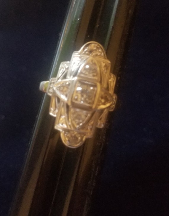 White Gold Antique Cocktail Ring