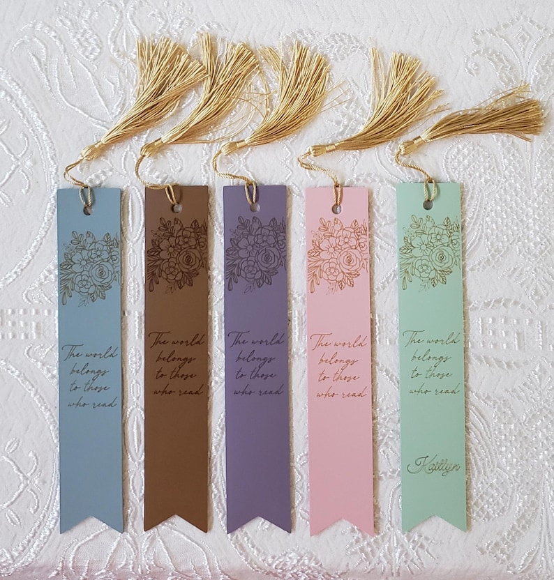 Personalized Leather Bookmark Laser Engraved - Etsy