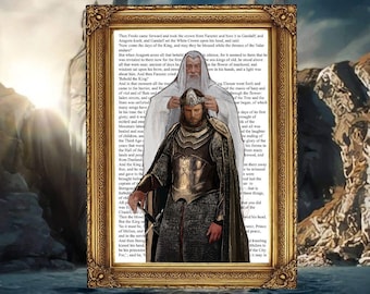 Le couronnement d'Aragorn | Le Retour du roi, tirage d'art original inspiré du Seigneur des Anneaux