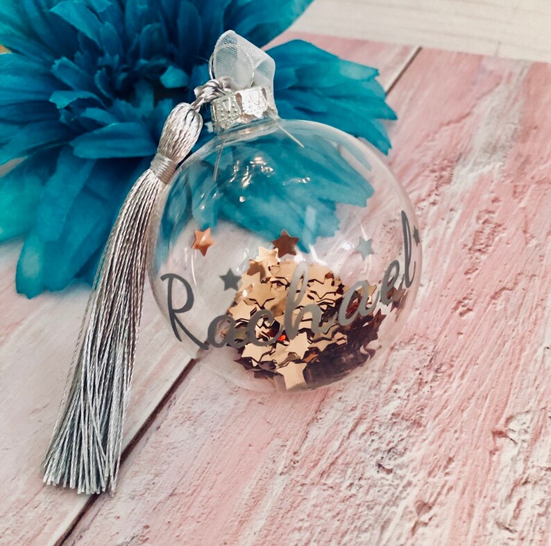 Personalised Bauble Christmas Tree Bauble Rose Gold Bauble Etsy UK