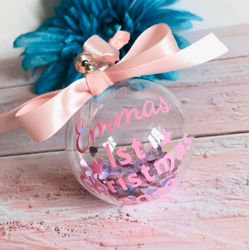 baby girl first christmas bauble