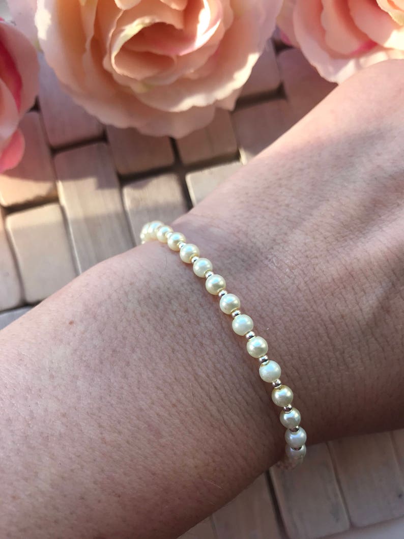 Flower Girl Gift Pearl Bracelet Flower Girl Bracelet Etsy