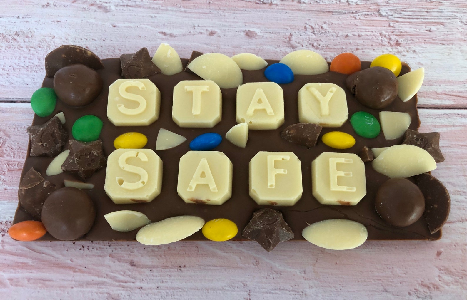 STAY SAFE chocolate donation to charity Belgian chocolate Etsy