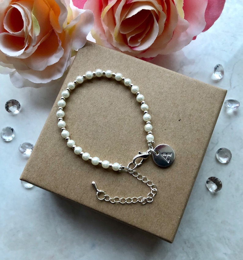 Flower Girl Gift Pearl Bracelet Flower Girl Bracelet Etsy