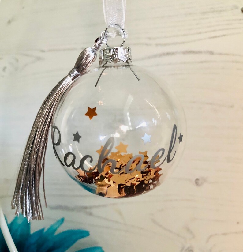 Personalised bauble christmas tree bauble rose gold bauble Etsy