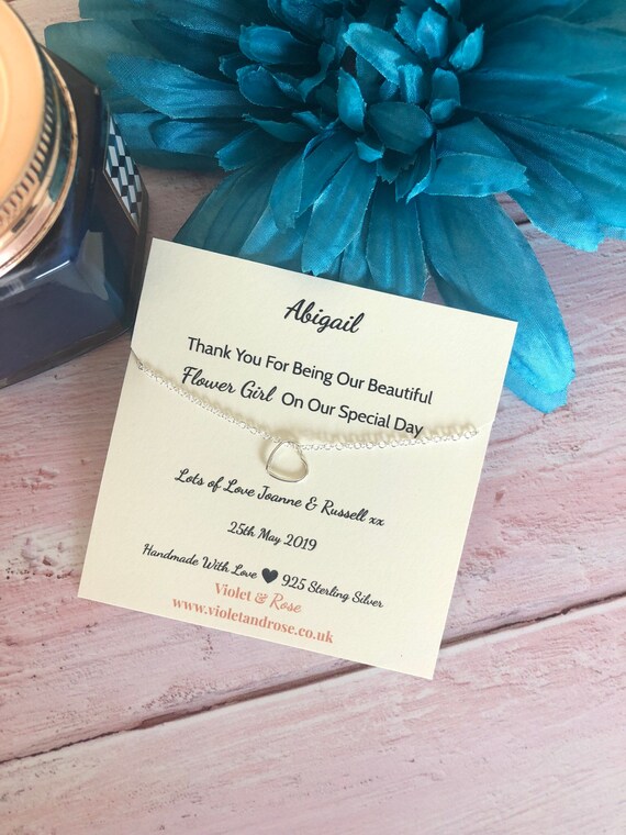 Little Wishes Bracelet Thank You For Being My Flower Girl Wedding Gift Favour Wedding Favors Home Garden Worldenergy Ae