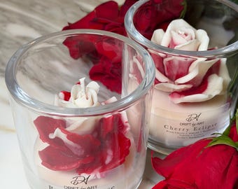 Sculptural Rose/ Soy Candle/Bohemian Decor/ Gift Ready
