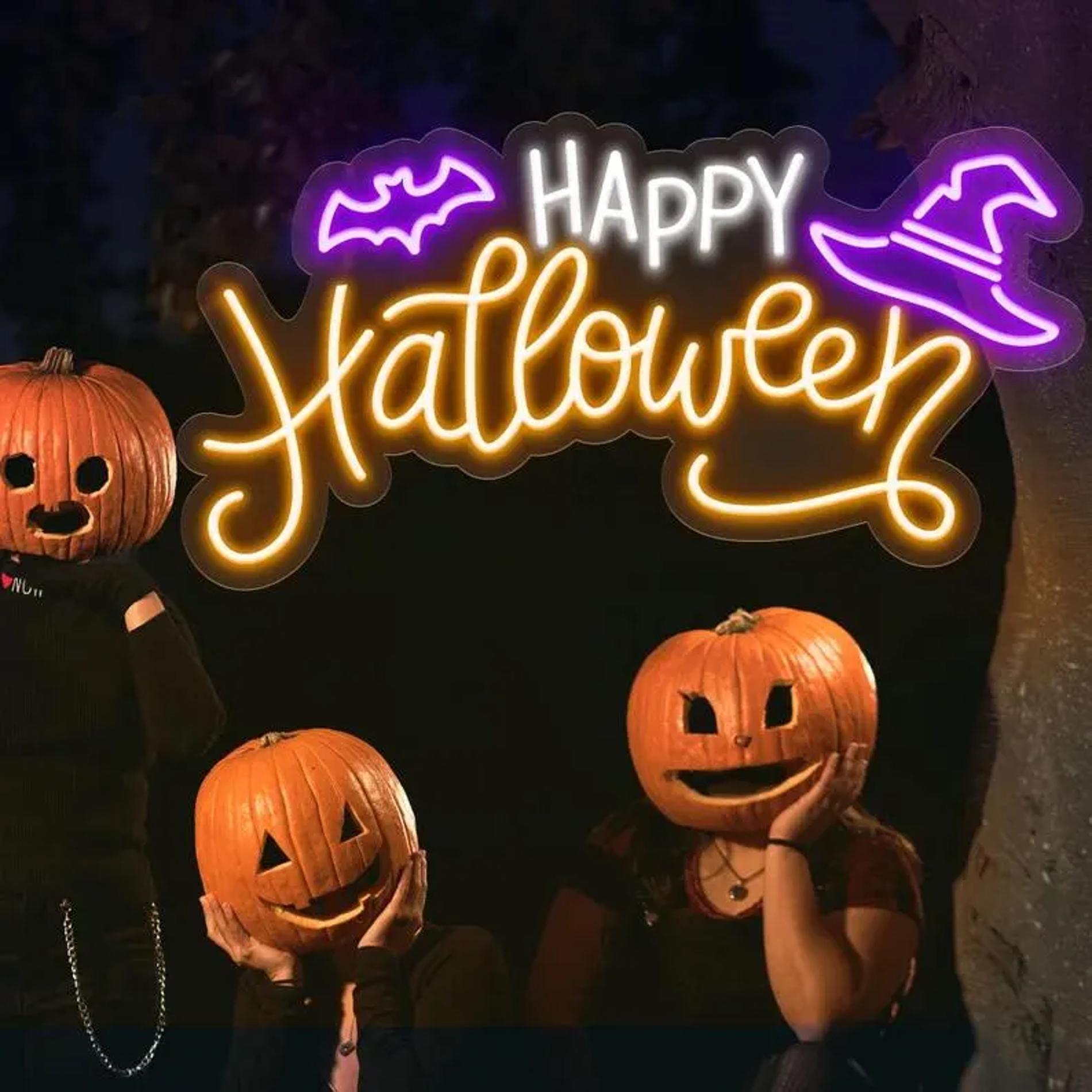 Happy Halloween Neon Sign, Halloween Decor, Halloween Neon Sign, Custom Neon Sign, Halloween Party, Wall Decor, Wall Art, Personalized Gifts