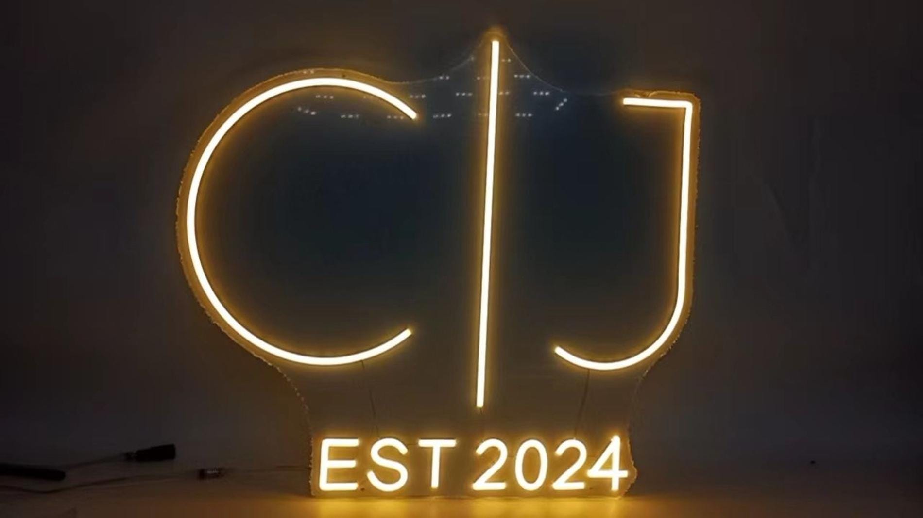 Wedding Initials Neon Sign, Custom Wedding Heart With Initials, Initials in Heart Neon Sign, Minimalist Wedding Party Backdrop, Gift For Couple