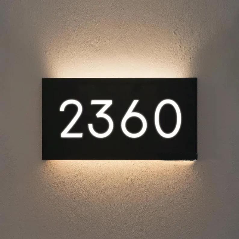 Custom Led House Number, Custom Illuminated Address Number Sign, Modern Address Number Sign, Personalized Led Address Box, Housewarming Gifts