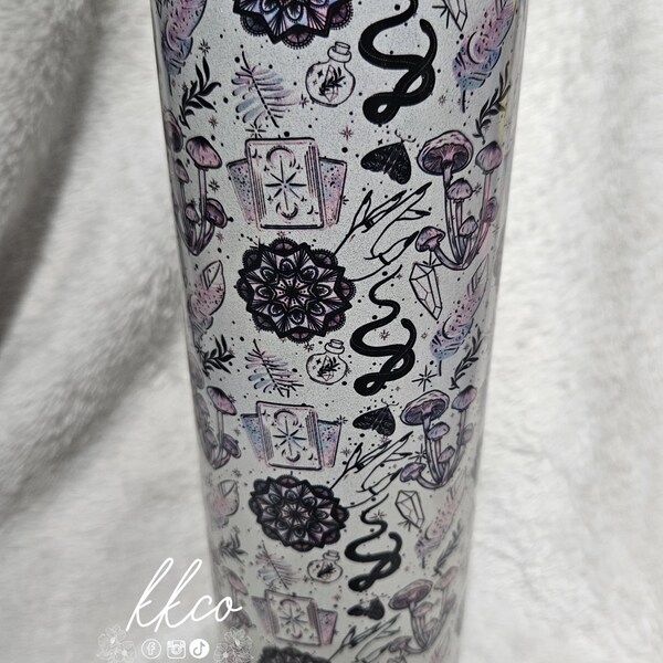 20 oz holographic tarot witchy sublimation tumbler