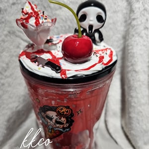 Horror Ghost Lava Tumbler: 3D Sundae Topper, 24 oz Snow Globe
