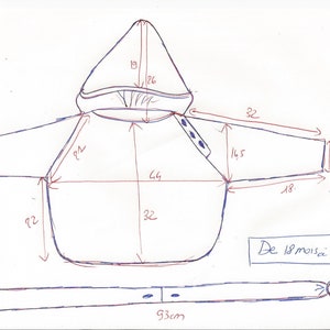 Sweat enfant à capuche avec une écharpe de 18 mois à 2 an et demi en polaire rouge et vert CLOCHADOUDOR image 9