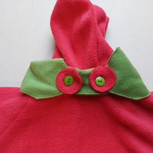 Kinder hoodie met sjaal van 18 maanden tot 2 jaar en een half in rood en groen fleece CLOCHADOUDOR afbeelding 7
