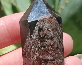 Small Lodolite Quartz Crystal Obelisk: Scenic Garden Phantom Tower (1.25")