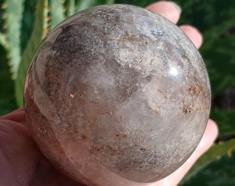 0.81LB Beautiful Natural Thousand Layers Garden Ghost Phantom Lodolite Scenic Inclusion Quartz Crystal Sphere