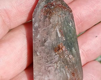 Natural Four Seasons Garden Lodolite Quartz Obelisk – Scenic Crystal Point