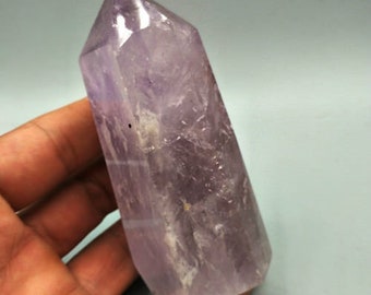 Natural Purple Amethyst Obelisk: Polished Crystal Healing Point (3.8" Tall)
