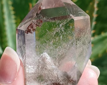 0.13LB Beautuful Natural Garden Ghost Phantom Lodolite Scenic Inclusion Quartz Crystal Obelisk