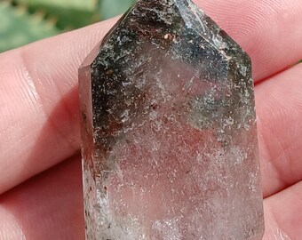 Natural Garden Ghost Phantom Lodolite Quartz Crystal Obelisk (1.25")