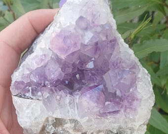 Free Standing Dark Purple Amethyst Geode Cluster – Natural Quartz Crystal Specimen