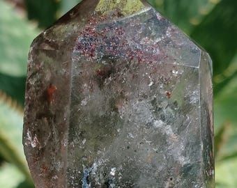 Natural Four Seasons Garden Ghost Quartz Crystal Obelisk Tower Inclusion Quartz 1.5"