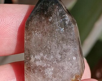 8g Tiny Red and Green Garden Ghost Scenic Lodolite Inclusion Quartz Crystal Tower