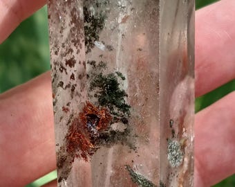 63g Beautuful Natural Garden Ghost Phantom Lodolite Scenic Inclusion Quartz Crystal DT Wand