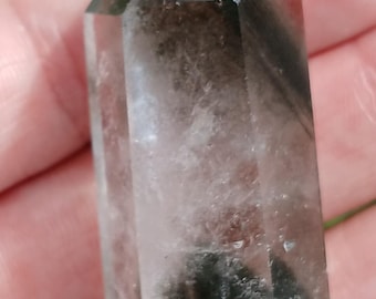 Natural Green Garden Ghost Quartz Obelisk (25g, 1.75")