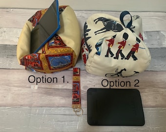 London Landmarks iPad Pro Cushion iPad Beanbag Support Tablet Pillow Kindle Device E-reader Desktop Holder Iphone Cell Phone Stand key fob